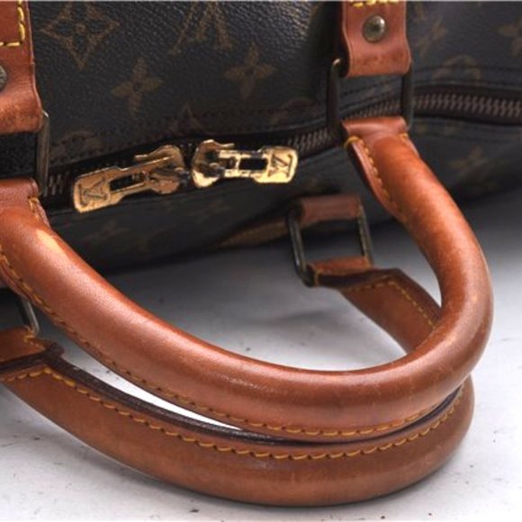 SALE! Vintage Louis Vuitton Keepall 55 Monogram Satchel Shoulder Bag Leather - Picture 7 of 16